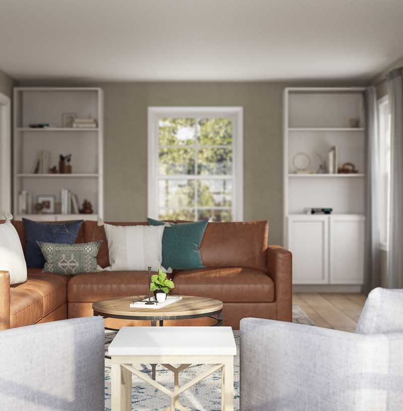 Bohemian, Coastal Living Room Design by Havenly Interior Designer Kate