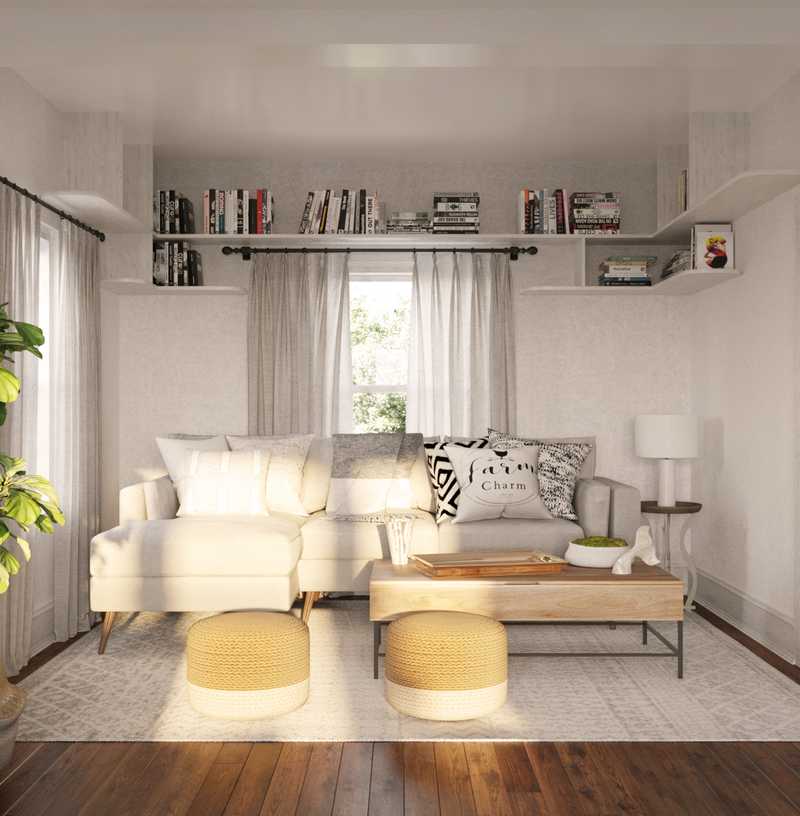 Contemporary, Farmhouse Living Room Design by Havenly Interior Designer Scott