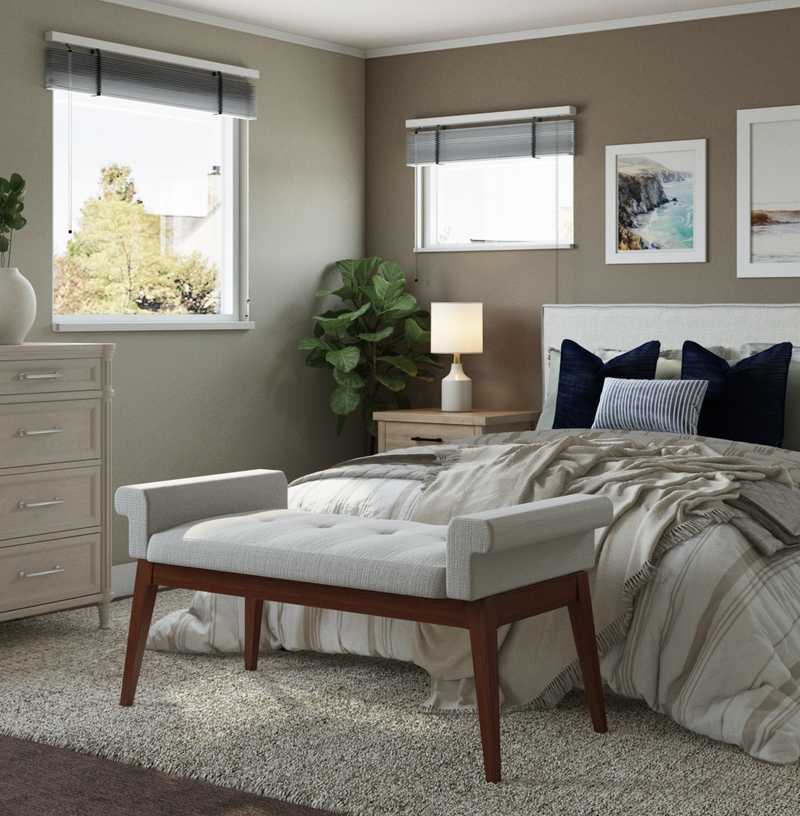 Coastal, Farmhouse Bedroom Design by Havenly Interior Designer Caitlin