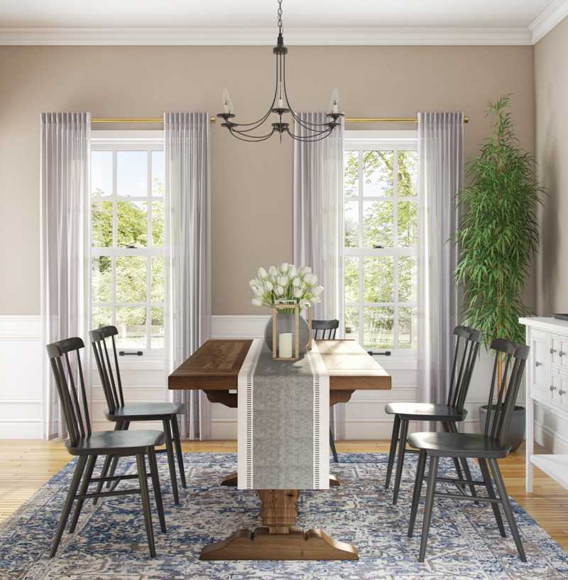 Traditional, Farmhouse, Minimal Dining Room Design by Havenly Interior Designer Amanda