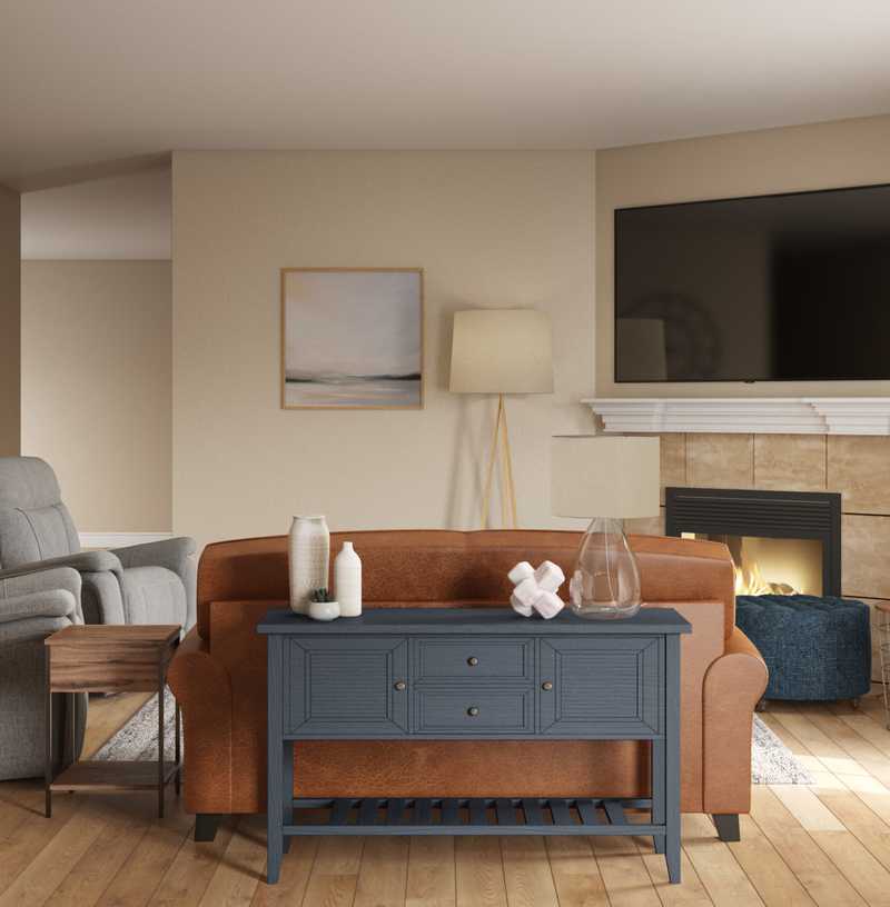 Coastal, Farmhouse, Transitional Living Room Design by Havenly Interior Designer Ashley