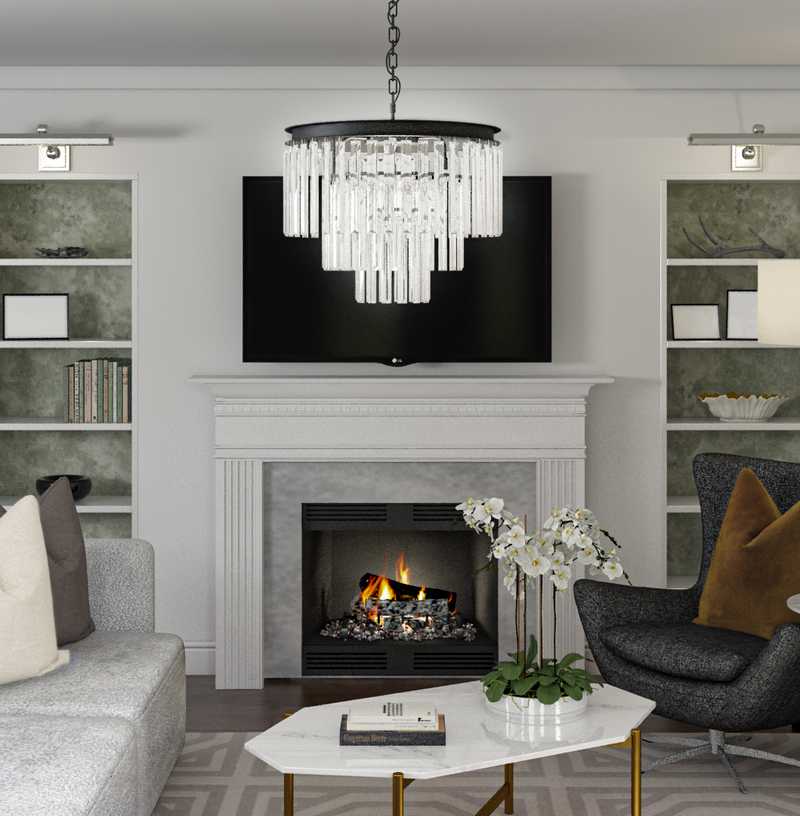 Contemporary, Glam Living Room Design by Havenly Interior Designer Dawn
