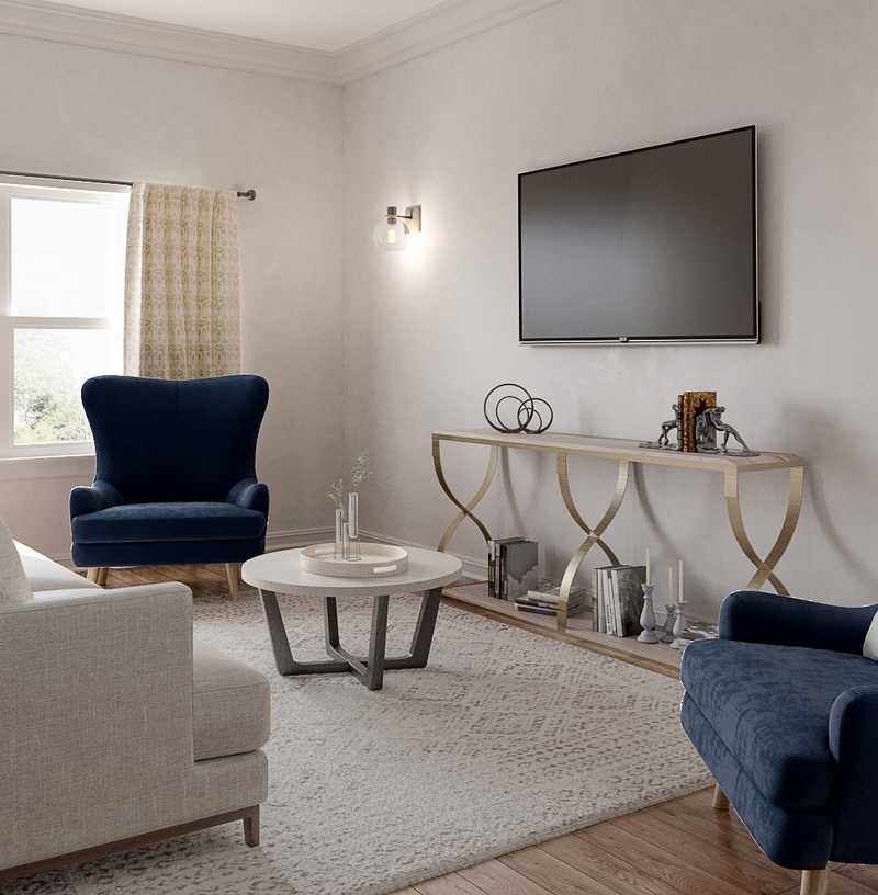 Bohemian, Farmhouse Living Room Design by Havenly Interior Designer Erin