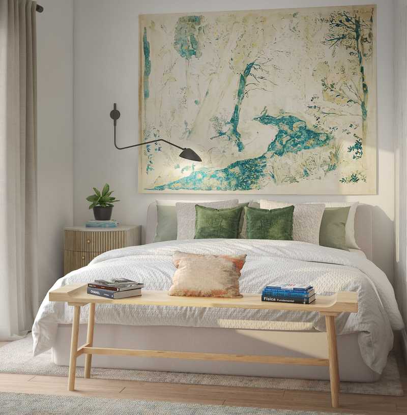 Bohemian, Glam, Midcentury Modern, Minimal, Scandinavian Bedroom Design by Havenly Interior Designer Carla