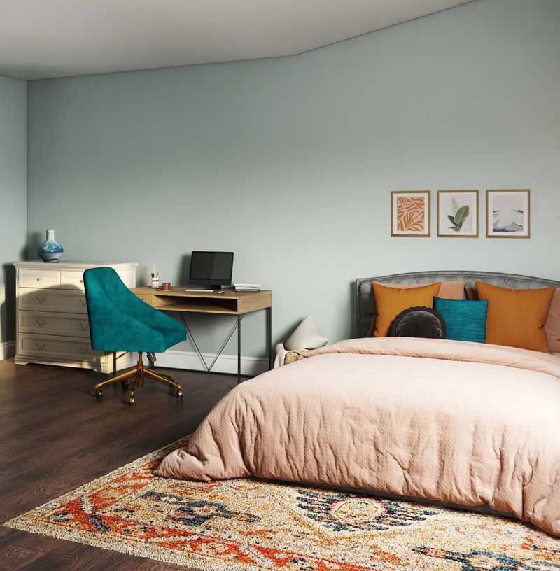 Eclectic, Bohemian, Midcentury Modern Bedroom Design by Havenly Interior Designer Claire