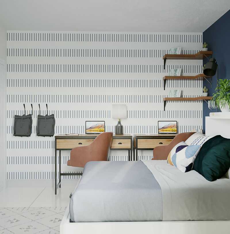 Industrial, Transitional, Midcentury Modern Office Design by Havenly Interior Designer Megan