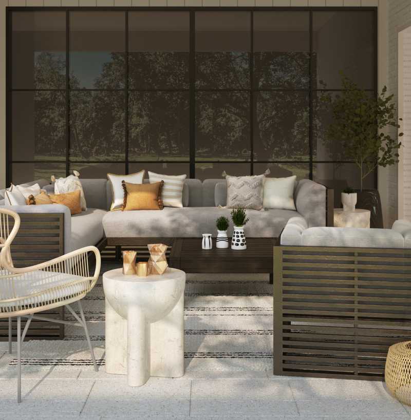 Bohemian, Midcentury Modern Outdoor Space Design by Havenly Interior Designer Abril