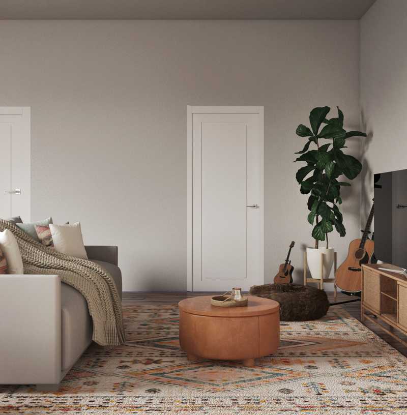 Contemporary, Modern, Eclectic, Bohemian Living Room Design by Havenly Interior Designer Ilona