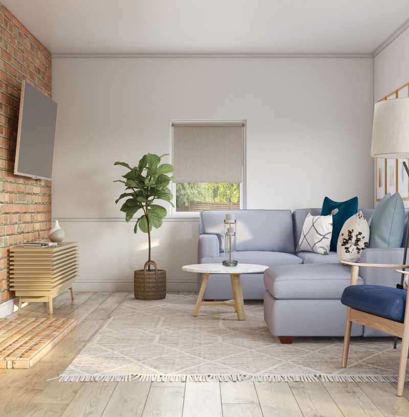 Contemporary, Modern, Midcentury Modern Living Room Design by Havenly Interior Designer Katie