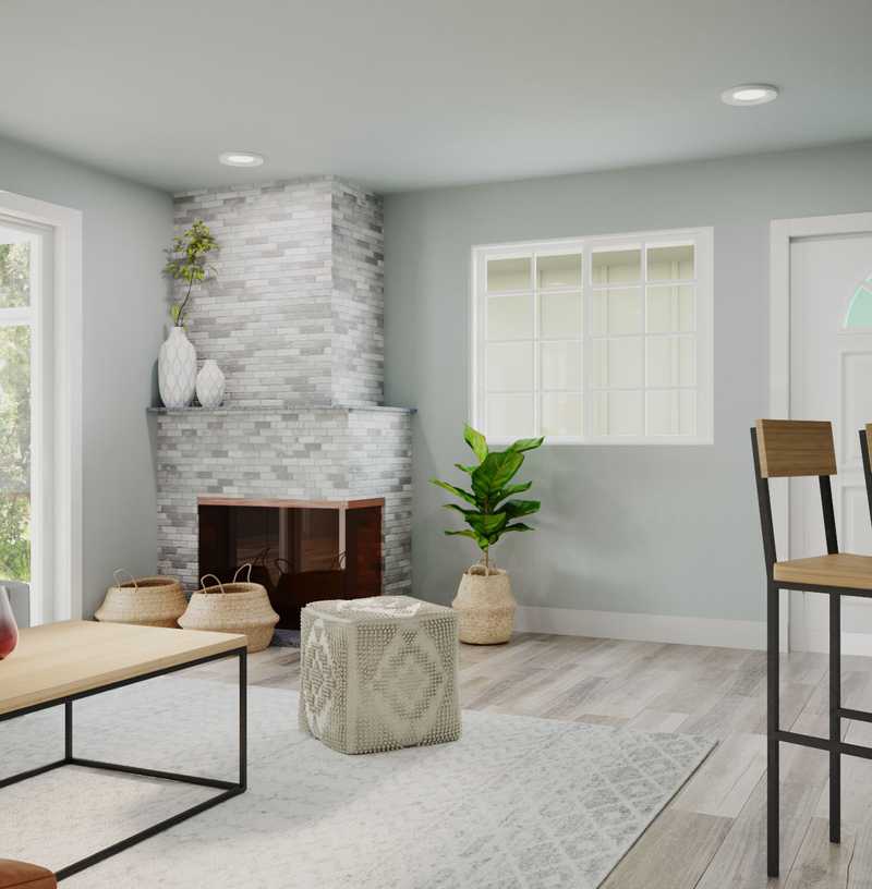 Coastal, Farmhouse, Midcentury Modern Living Room Design by Havenly Interior Designer Priscila