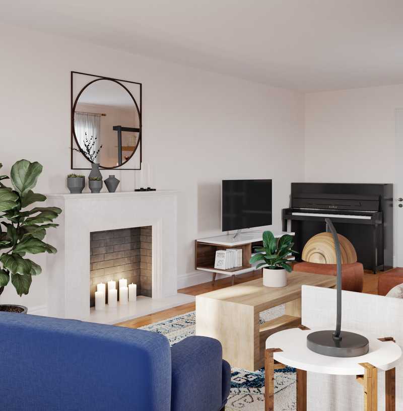 Modern, Eclectic, Midcentury Modern Living Room Design by Havenly Interior Designer Sarah