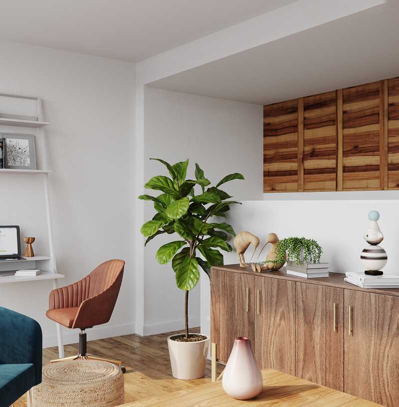 Bohemian, Midcentury Modern Living Room Design by Havenly Interior Designer Maria