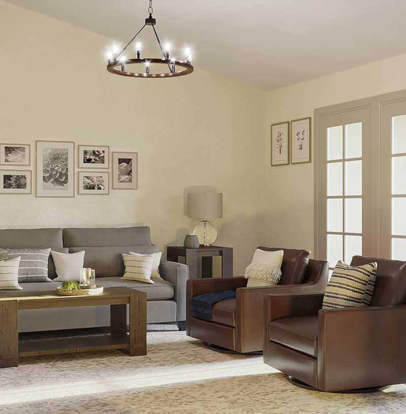 Coastal, Traditional, Farmhouse Living Room Design by Havenly Interior Designer Amelia