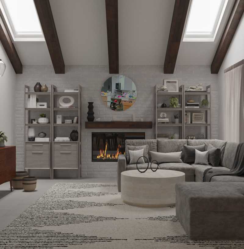 Bohemian, Midcentury Modern, Scandinavian Living Room Design by Havenly Interior Designer Alyssa