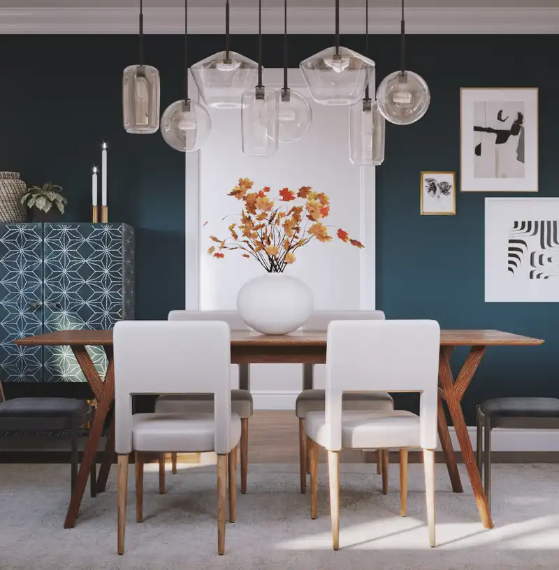 Classic, Eclectic, Bohemian Dining Room Design by Havenly Interior Designer Paige