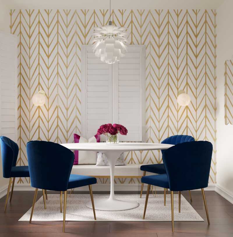 Eclectic, Bohemian, Glam Dining Room Design by Havenly Interior Designer Jackie