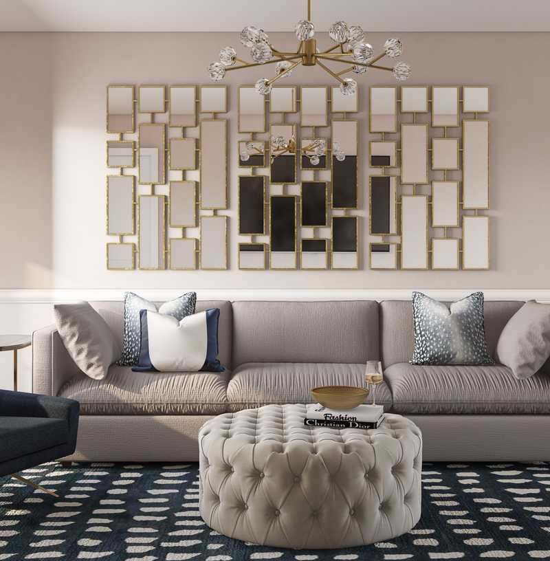 Modern, Classic, Glam, Minimal Living Room Design by Havenly Interior Designer Christine