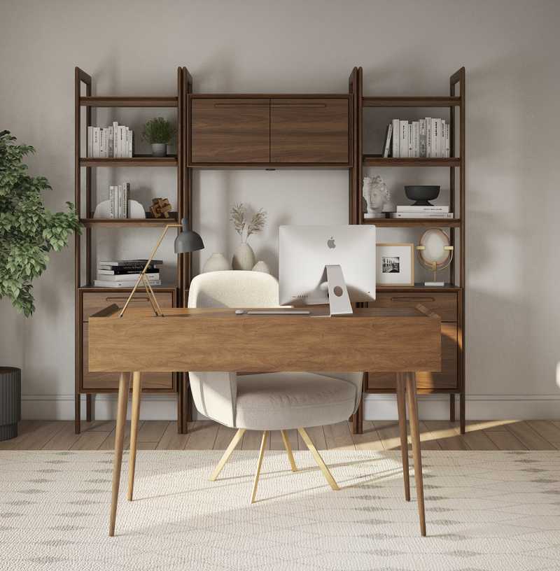 Contemporary, Modern, Vintage, Midcentury Modern Office Design by Havenly Interior Designer Laura