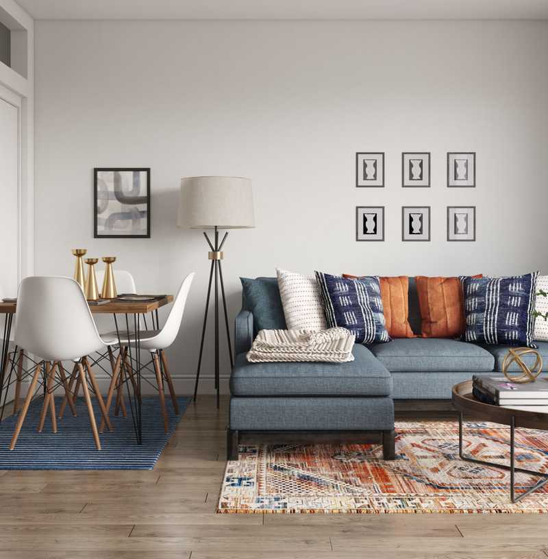 Modern, Bohemian, Midcentury Modern Living Room Design by Havenly Interior Designer Briana