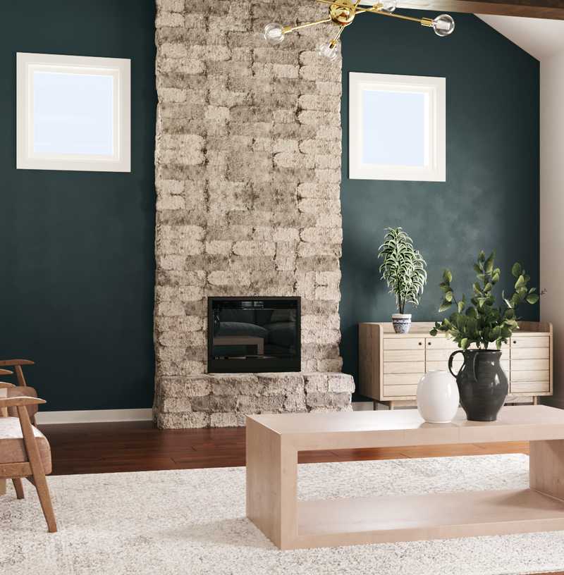 Coastal, Farmhouse Living Room Design by Havenly Interior Designer Sarah
