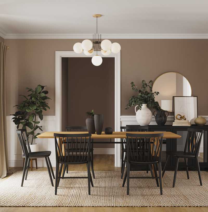 Modern, Bohemian, Glam, Scandinavian Dining Room Design by Havenly Interior Designer Maria