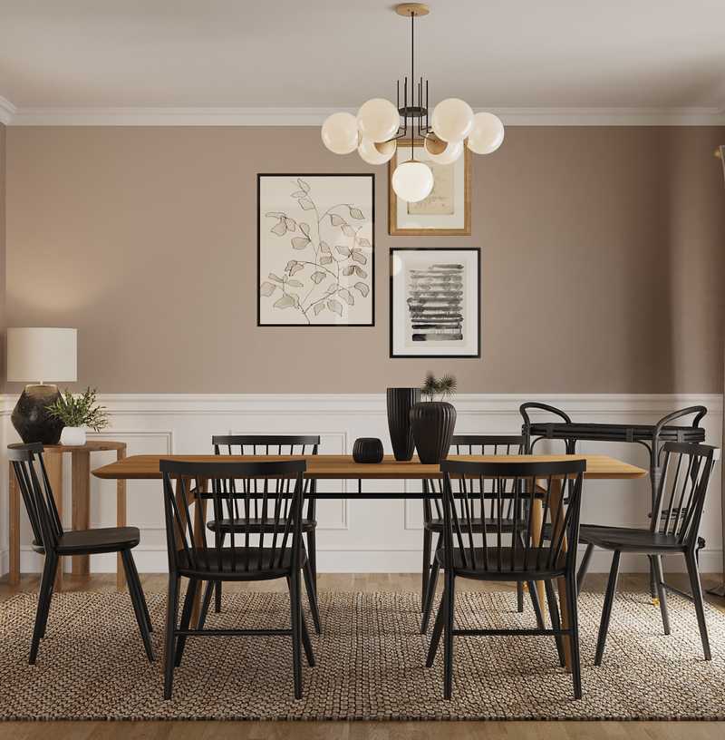 Modern, Bohemian, Glam, Scandinavian Dining Room Design by Havenly Interior Designer Maria