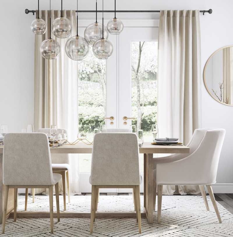 Contemporary, Coastal, Glam Dining Room Design by Havenly Interior Designer Courtney