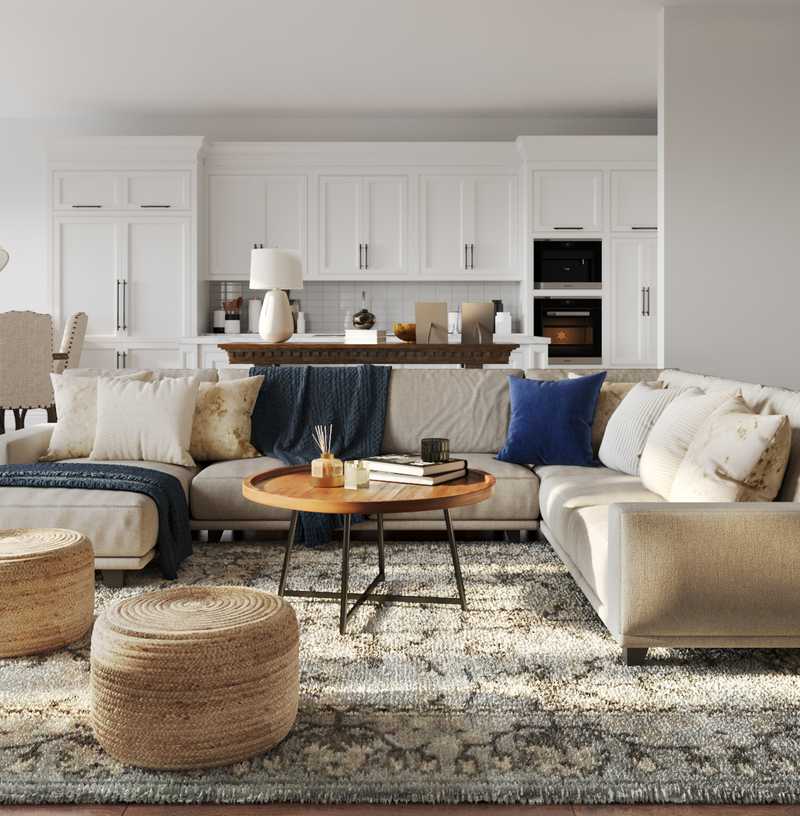 Classic, Coastal, Traditional, Farmhouse, Transitional Living Room Design by Havenly Interior Designer Ellis