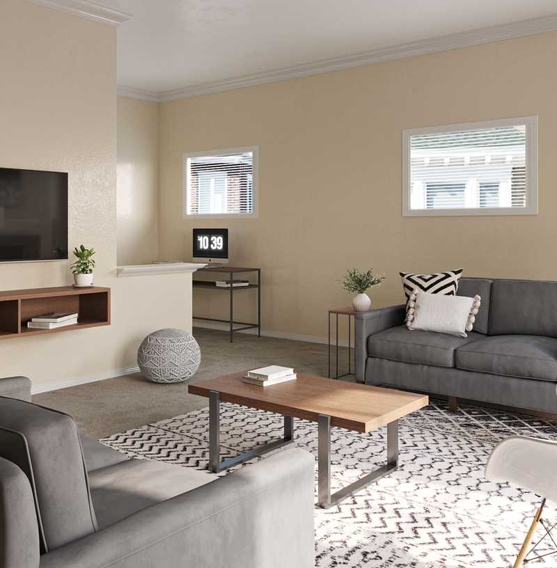 Bohemian, Midcentury Modern, Scandinavian Living Room Design by Havenly Interior Designer Maria