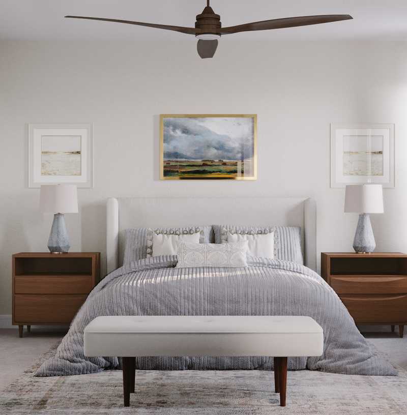 Midcentury Modern, Scandinavian Bedroom Design by Havenly Interior Designer Erin