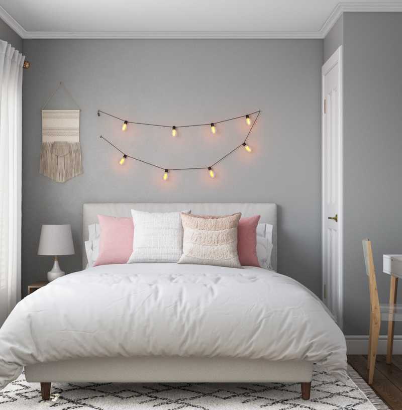 Bohemian, Midcentury Modern, Scandinavian Bedroom Design by Havenly Interior Designer Rocio