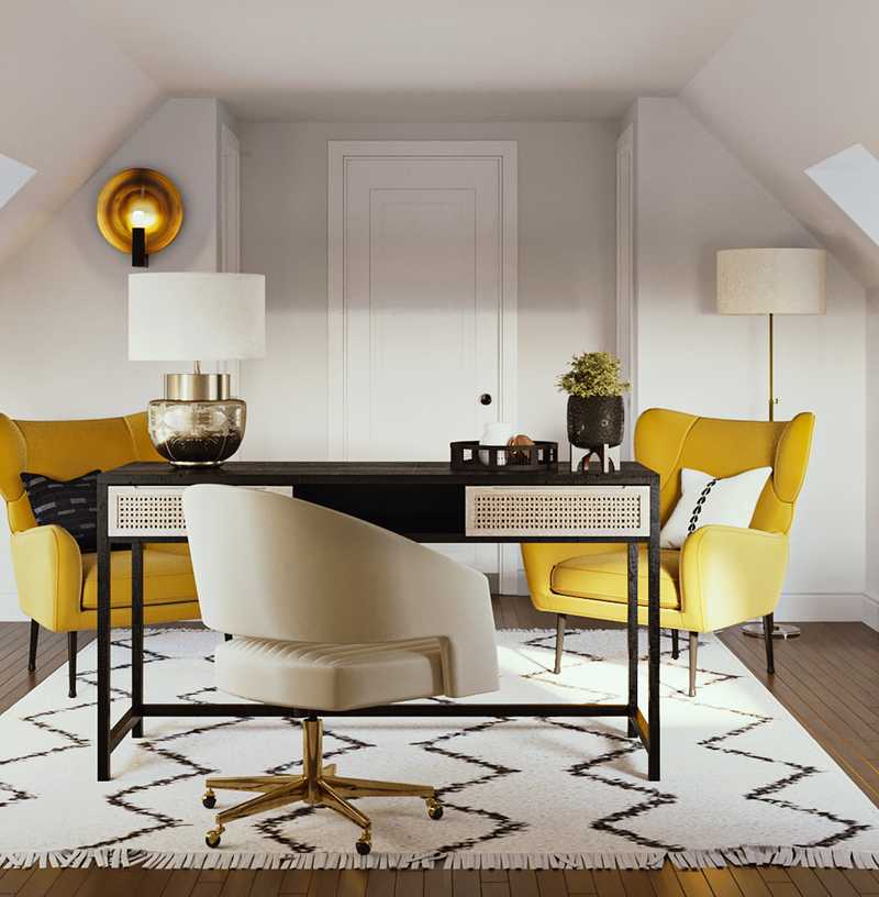 Traditional, Transitional, Midcentury Modern, Minimal Office Design by Havenly Interior Designer Elle