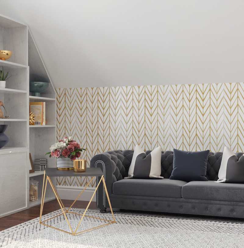 Modern, Glam, Preppy Office Design by Havenly Interior Designer Cristina