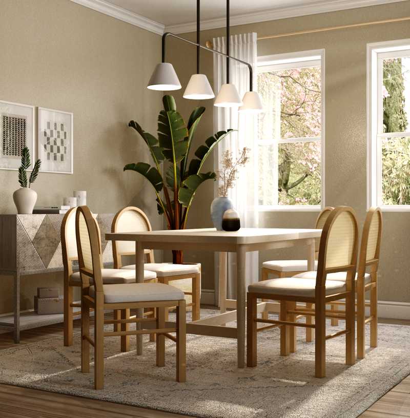 Farmhouse, Global, Midcentury Modern Dining Room Design by Havenly Interior Designer Abril