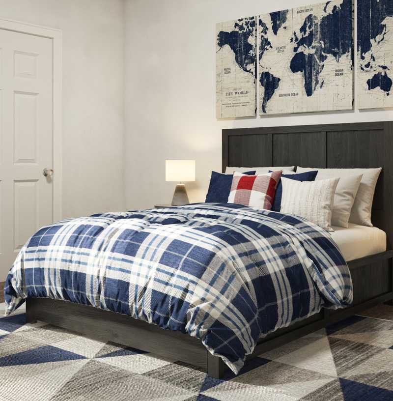 Contemporary, Modern, Industrial Bedroom Design by Havenly Interior Designer Stephanie