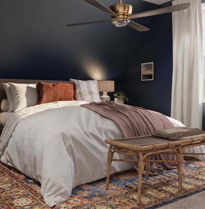 Modern, Eclectic, Bohemian, Midcentury Modern Bedroom Design by Havenly Interior Designer Ashley