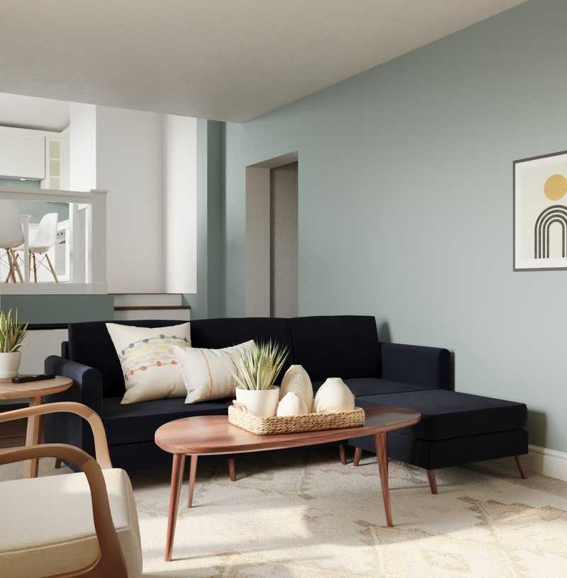 Eclectic, Bohemian, Vintage, Midcentury Modern Living Room Design by Havenly Interior Designer Meghan