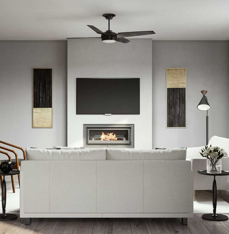 Contemporary, Bohemian, Industrial, Farmhouse, Rustic Living Room Design by Havenly Interior Designer Meghan