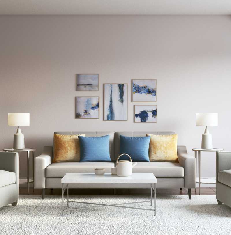 Coastal, Farmhouse, Rustic, Transitional Living Room Design by Havenly Interior Designer Ilona