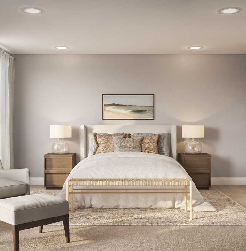 Bohemian, Midcentury Modern Bedroom Design by Havenly Interior Designer Kayla