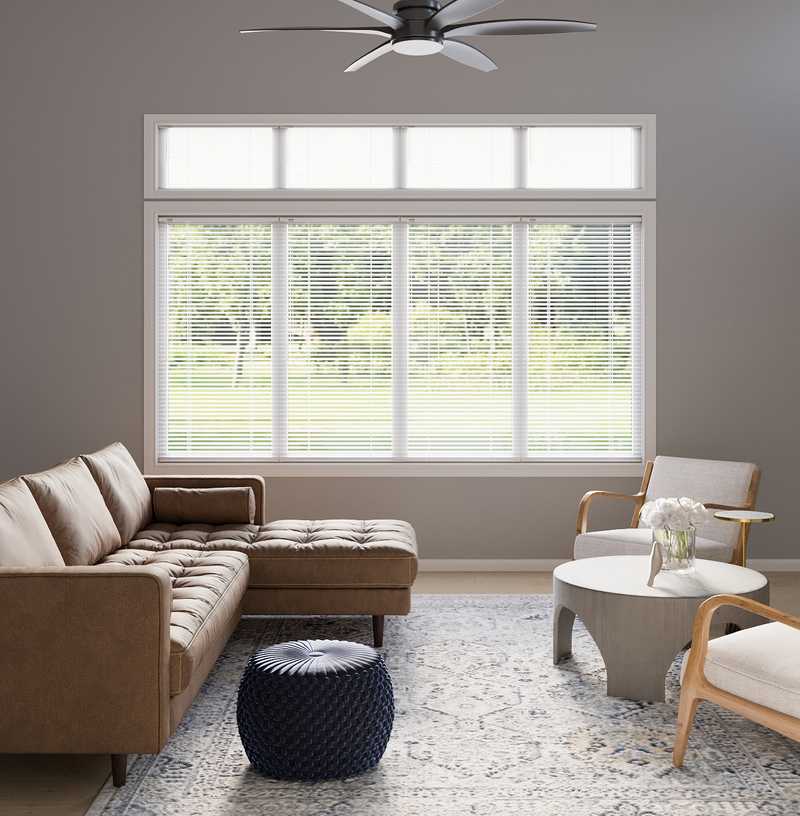 Eclectic, Bohemian, Industrial, Rustic, Midcentury Modern Living Room Design by Havenly Interior Designer Meghan