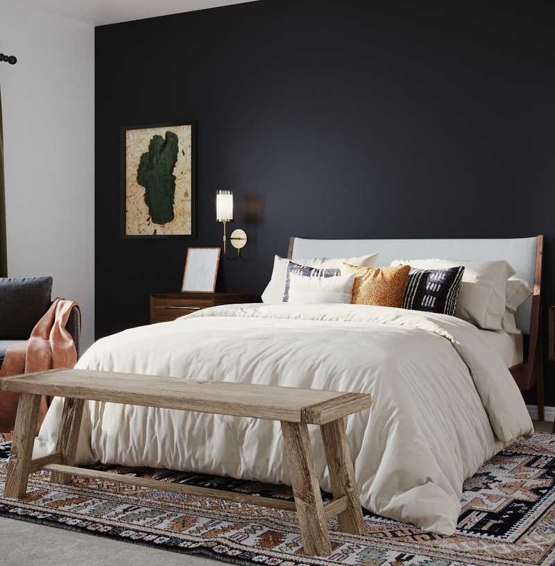 Modern, Bohemian, Rustic, Transitional, Vintage, Global, Scandinavian Bedroom Design by Havenly Interior Designer Brit
