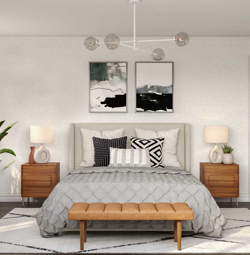 Midcentury Modern, Scandinavian Bedroom Design by Havenly Interior Designer Priscila