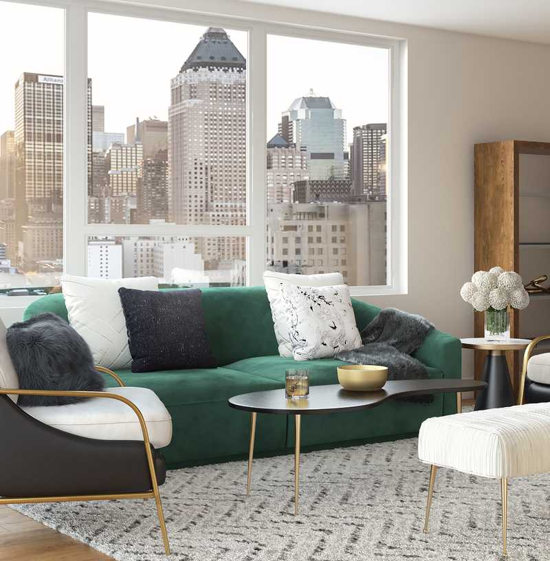 Contemporary, Modern, Glam Living Room Design by Havenly Interior Designer Francesca