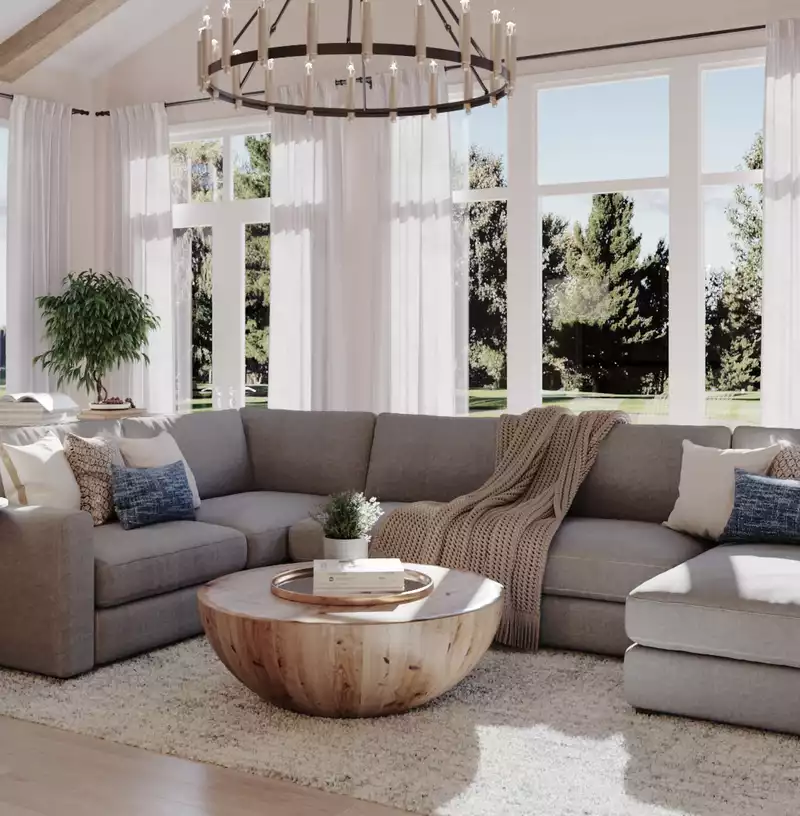 Traditional, Midcentury Modern, Minimal, Scandinavian Living Room Design by Havenly Interior Designer Kristy