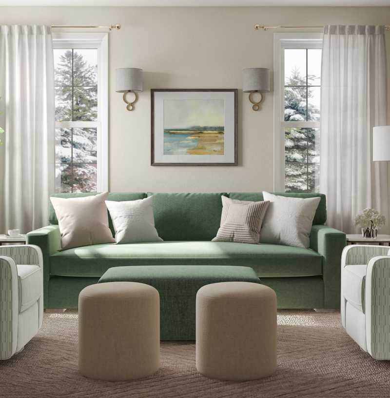 Glam, Traditional, Transitional Living Room Design by Havenly Interior Designer Ilona