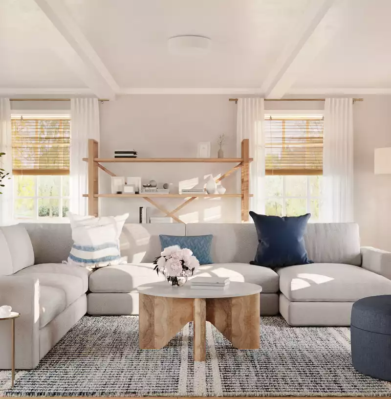 Coastal, Glam, Traditional Living Room Design by Havenly Interior Designer Isabel