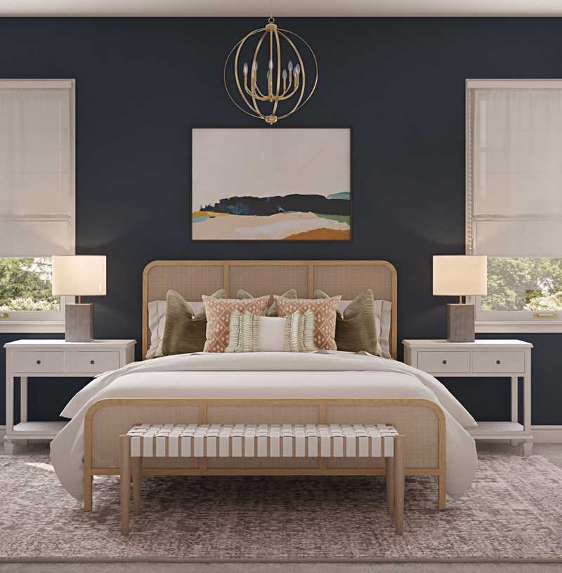 Bohemian, Coastal, Transitional Bedroom Design by Havenly Interior Designer Elizabeth