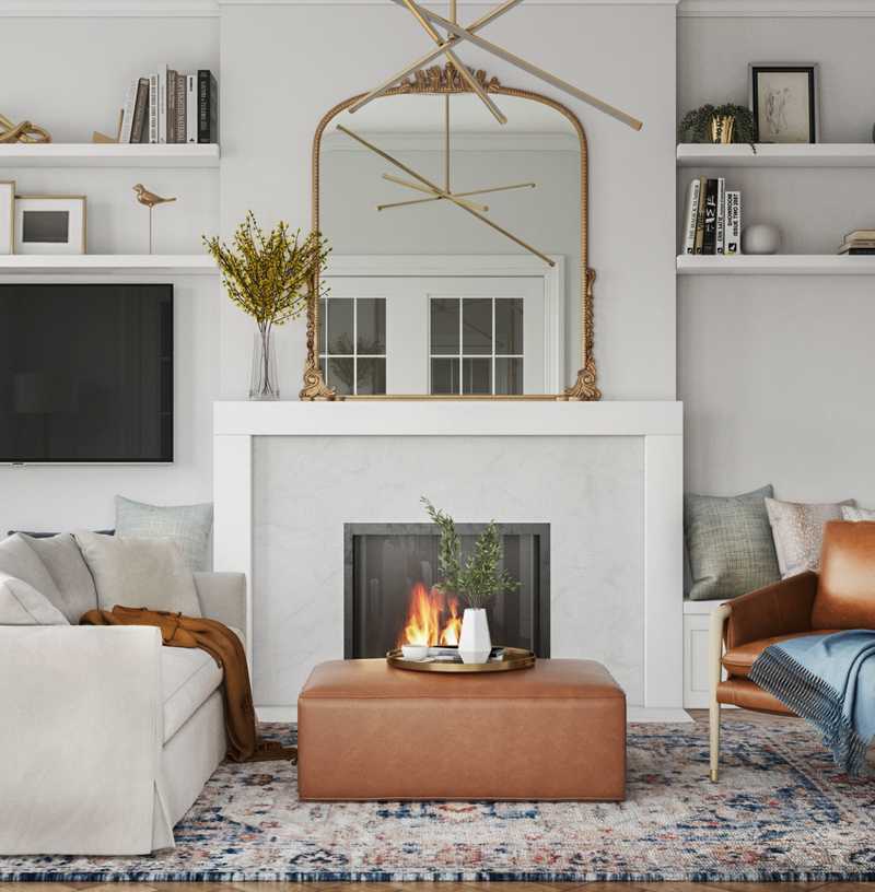 Classic Contemporary Living Room Design by Havenly Interior Designer Xiomara
