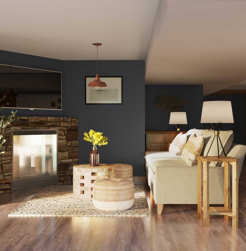 Bohemian, Coastal, Farmhouse, Rustic Living Room Design by Havenly Interior Designer Amanda
